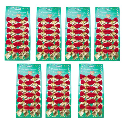 84 Mini Schleifen rot/gold Weihnachten Weihnachtsschleifen Schleife Christbaum 5cm - zum Schließen ins Bild klicken